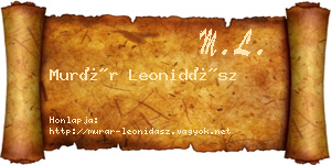 Murár Leonidász névjegykártya
